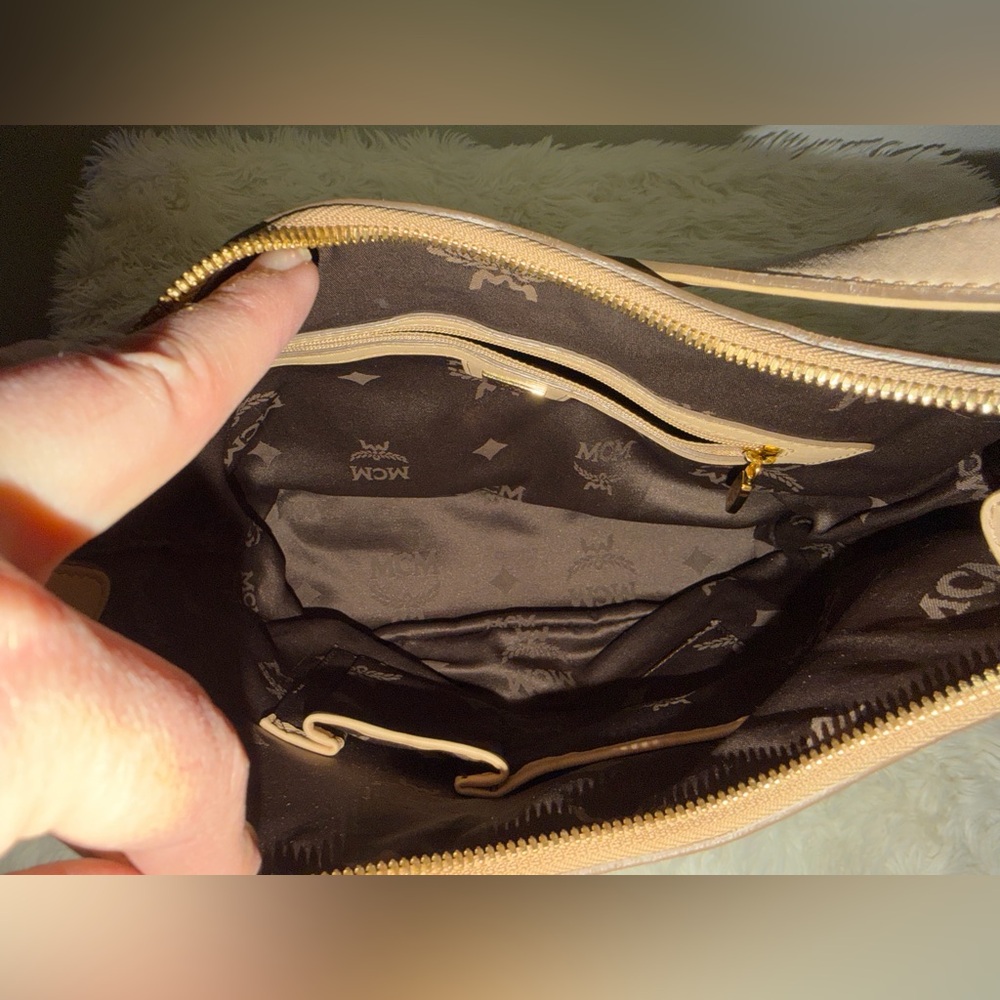 MCM Tan Monogram Shoulder Bag - Picture 9 of 12